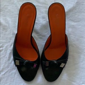 Gucci Black Kitten Heel Sandals Size 7 1/2 B